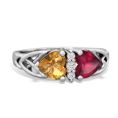 citrine-ruby celtic ring