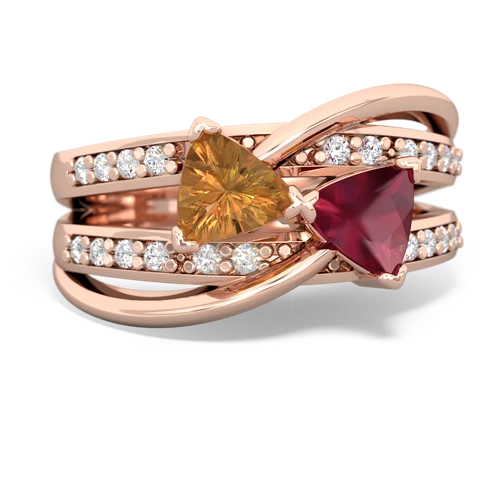 citrine-ruby couture ring