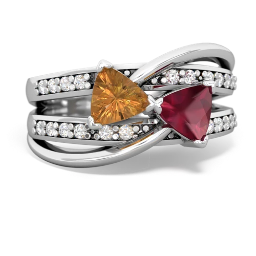 citrine-ruby couture ring