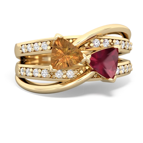 citrine-ruby couture ring