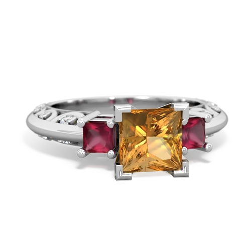 citrine-ruby engagement ring