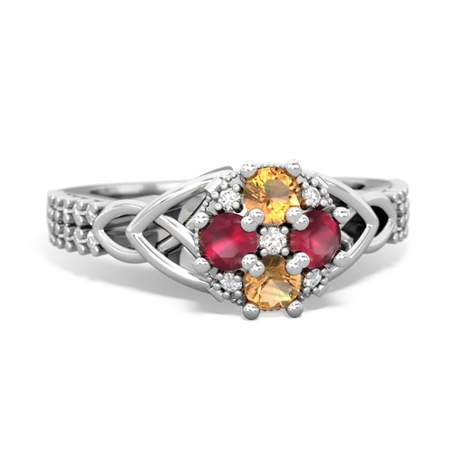 citrine-ruby engagement ring
