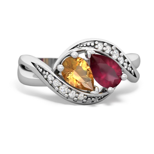 citrine-ruby keepsake curls ring