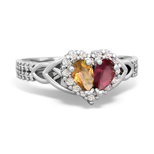 citrine-ruby keepsake engagement ring