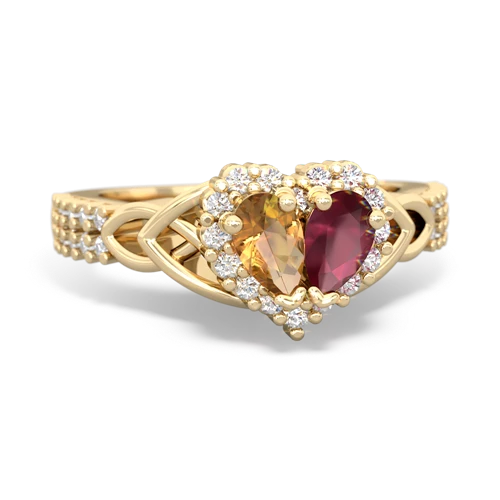 citrine-ruby keepsake engagement ring