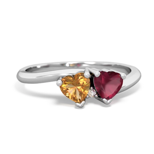 citrine-ruby sweethearts promise ring