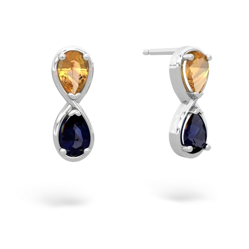 citrine-sapphire infinity earrings