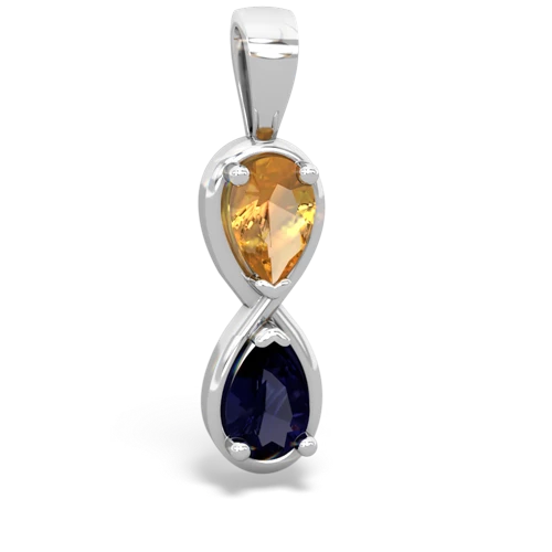 citrine-sapphire infinity pendant