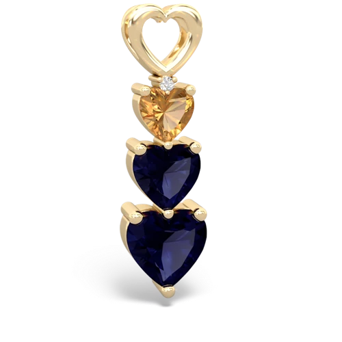 Citrine Genuine Citrine with Genuine Sapphire and Genuine Citrine Past Present Future pendant Pendant