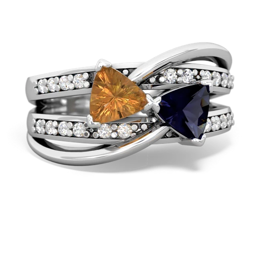 Citrine Genuine Citrine with Genuine Sapphire Bowtie ring Ring