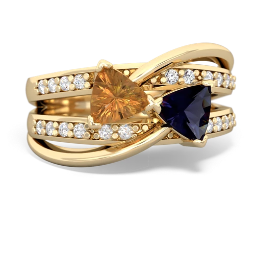 citrine-sapphire couture ring