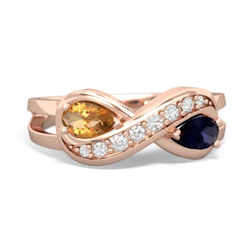 citrine-sapphire diamond infinity ring