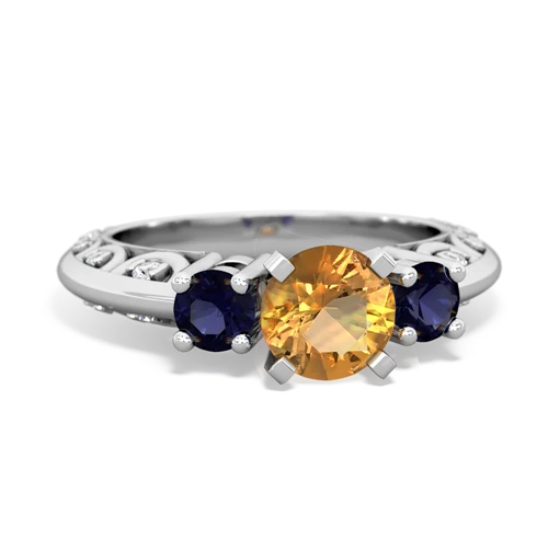 citrine-sapphire engagement ring