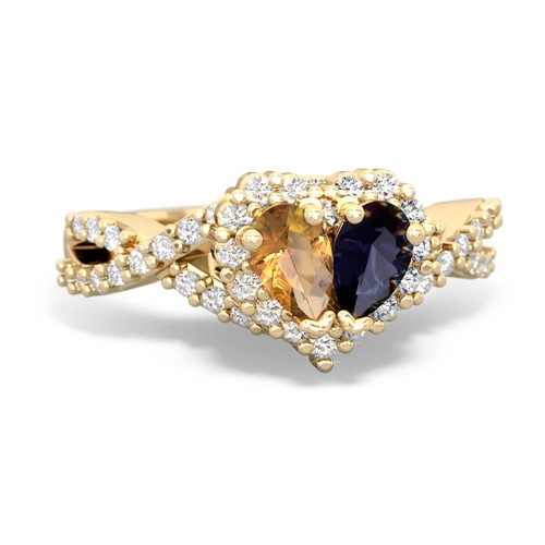 citrine-sapphire engagement ring