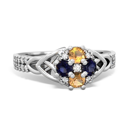 citrine-sapphire engagement ring