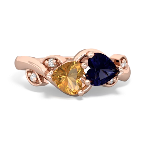 citrine-sapphire floral keepsake ring