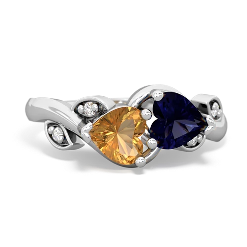 citrine-sapphire floral keepsake ring