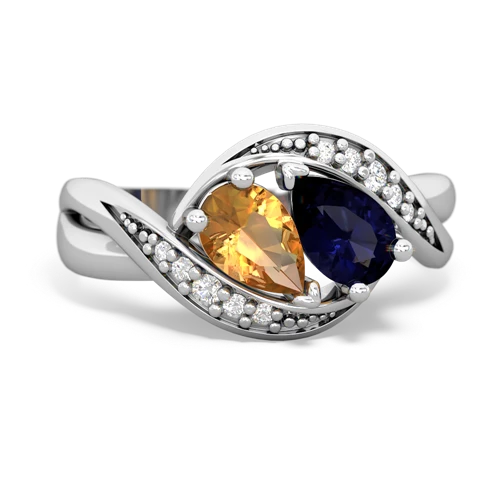 Citrine Genuine Citrine with Genuine Sapphire Summer Winds ring Ring