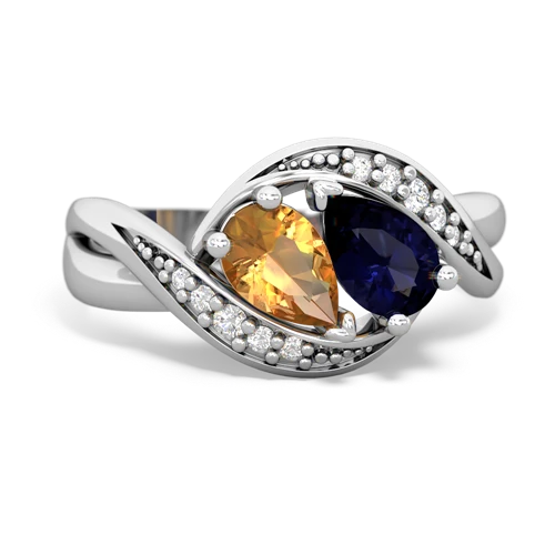 citrine-sapphire keepsake curls ring