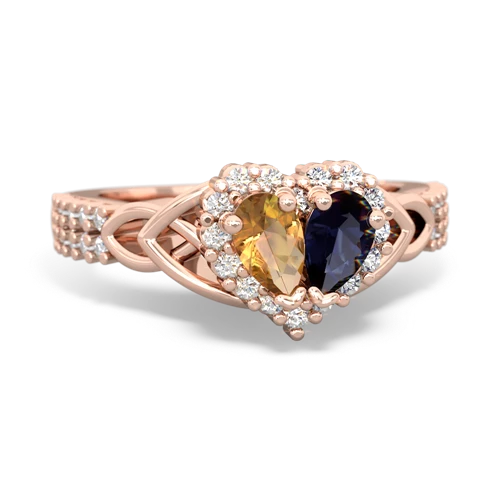 citrine-sapphire keepsake engagement ring