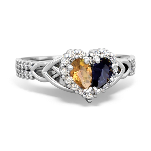 citrine-sapphire keepsake engagement ring