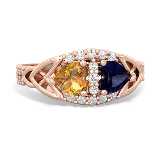 citrine-sapphire keepsake engagement ring