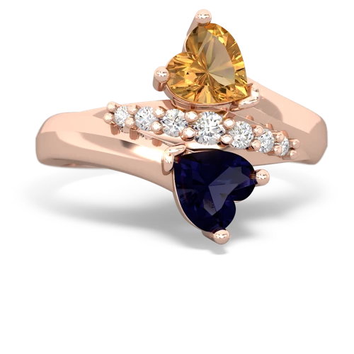 citrine-sapphire modern ring