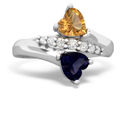 citrine-sapphire modern ring