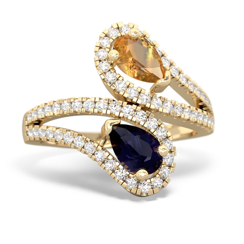 Citrine Genuine Citrine with Genuine Sapphire Diamond Dazzler ring Ring