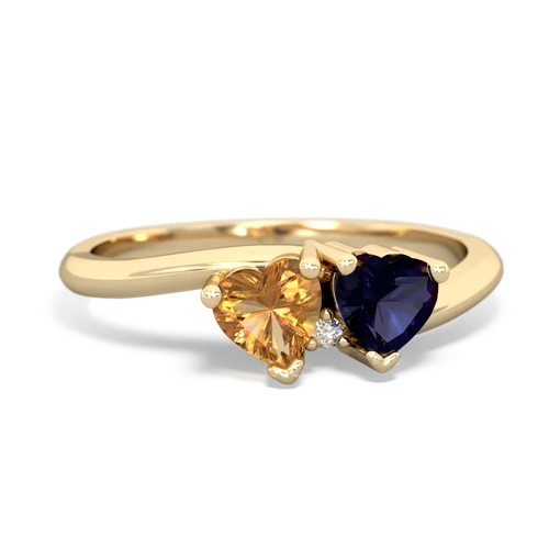 citrine-sapphire sweethearts promise ring