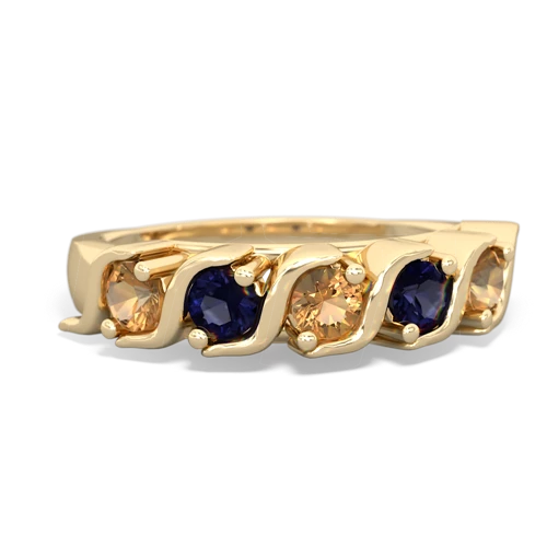 citrine-sapphire timeless ring