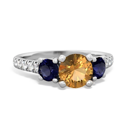 Citrine Genuine Citrine with Genuine Sapphire and  Pave Trellis ring Ring