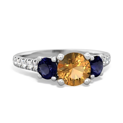 citrine-sapphire trellis pave ring