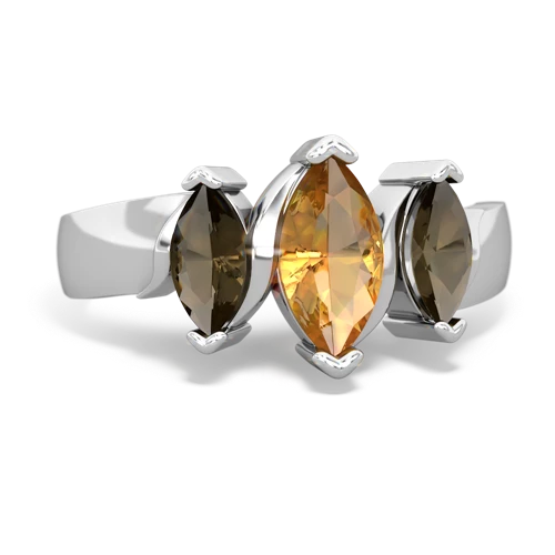 citrine-smoky quartz keepsake ring