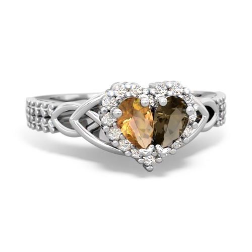 citrine-smoky quartz keepsake engagement ring