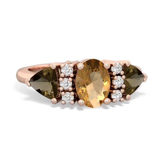 citrine-smoky quartz timeless ring