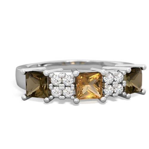 citrine-smoky quartz timeless ring