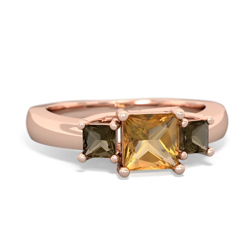 citrine-smoky quartz timeless ring