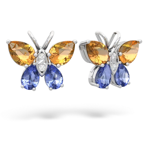 citrine-tanzanite butterfly earrings