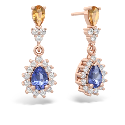 citrine-tanzanite dangle earrings