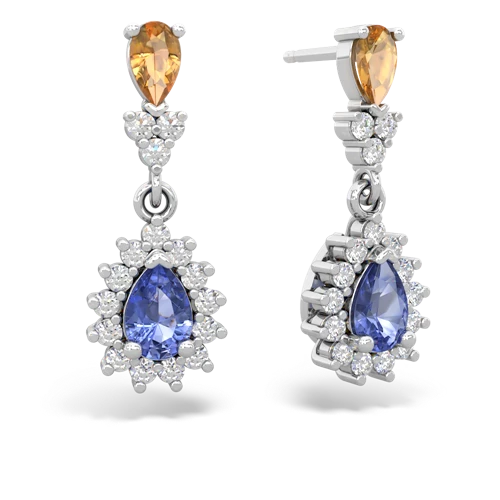 citrine-tanzanite dangle earrings