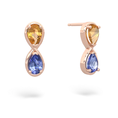 citrine-tanzanite infinity earrings