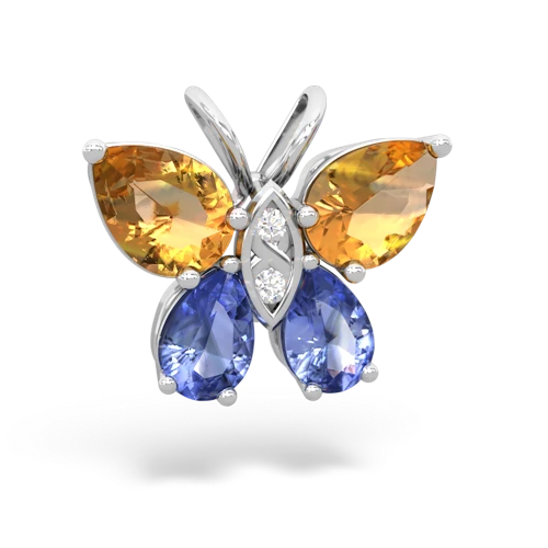 citrine-tanzanite butterfly pendant