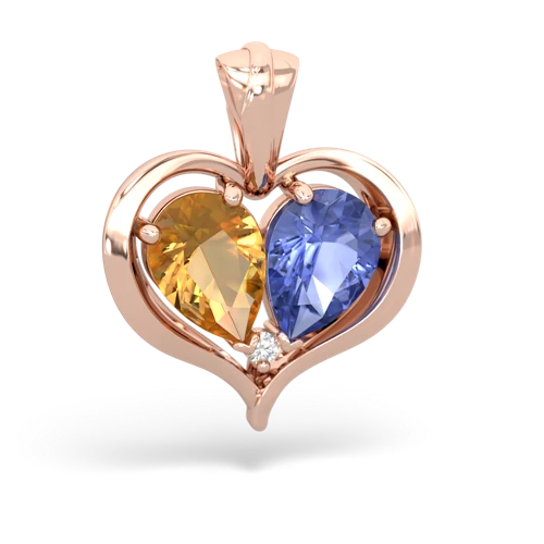 Citrine Genuine Citrine with Genuine Tanzanite Two Become One pendant Pendant