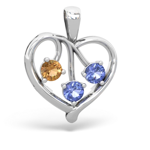 citrine-tanzanite love heart pendant