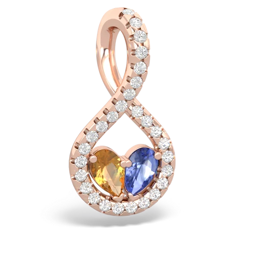 citrine-tanzanite pave twist pendant