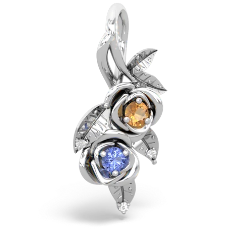Citrine Genuine Citrine with Genuine Tanzanite Rose Vine pendant Pendant