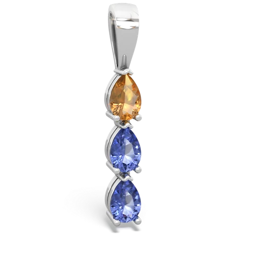 citrine-tanzanite three stone pendant