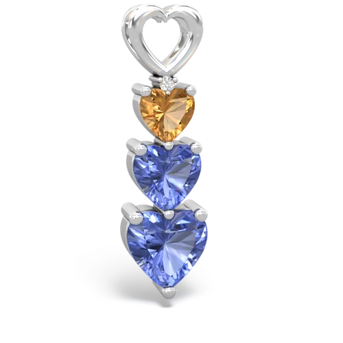 citrine-tanzanite three stone pendant