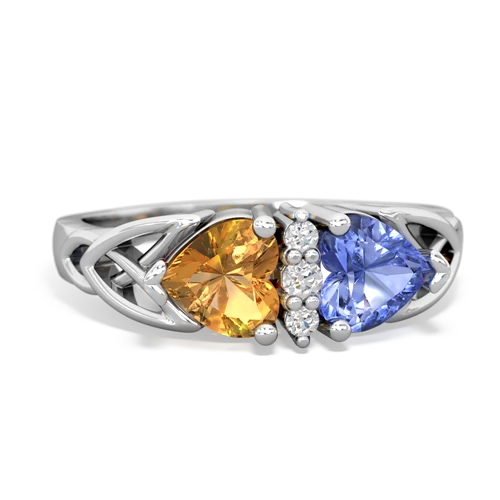 citrine-tanzanite celtic ring